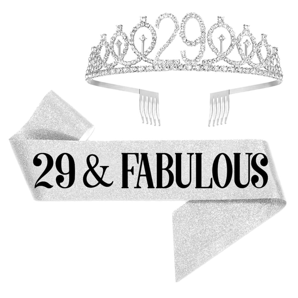 7330 29th Birthday Sash and Tiara , 29 & Fabulous Birthday Sash and Crown